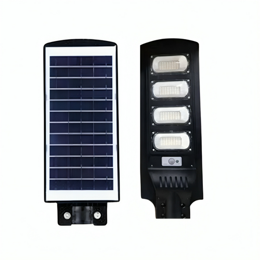 "Imported 200W all-in-one street light with integrated solar panel and LED, ideal for outdoor lighting"